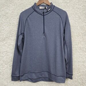 KJUS Keano Pullover Mens‎ L Half-Zip Long Sleeve UPF50+ Blue Performance Top